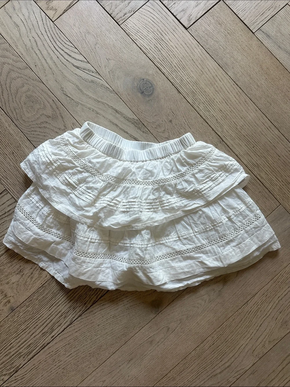 Crewcuts Cream Tiered Ruffle Skirt